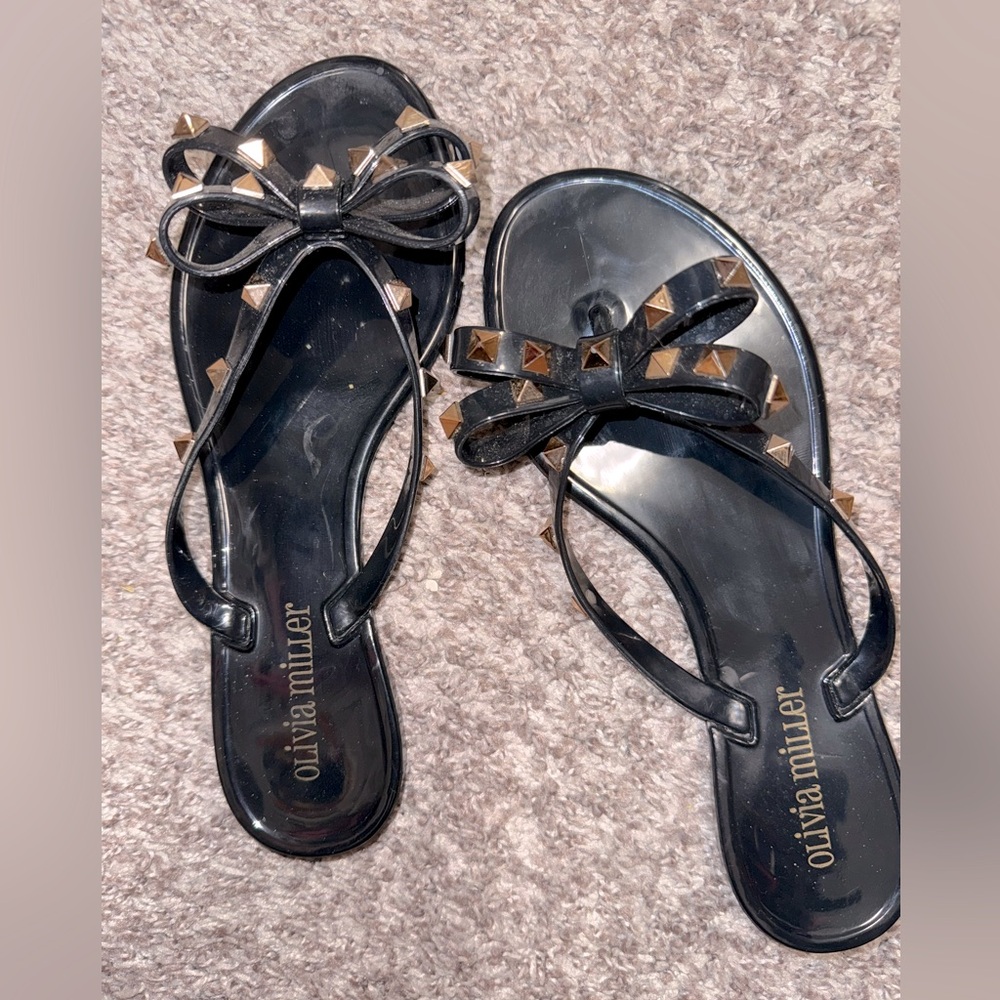 Black Studded Sandals
